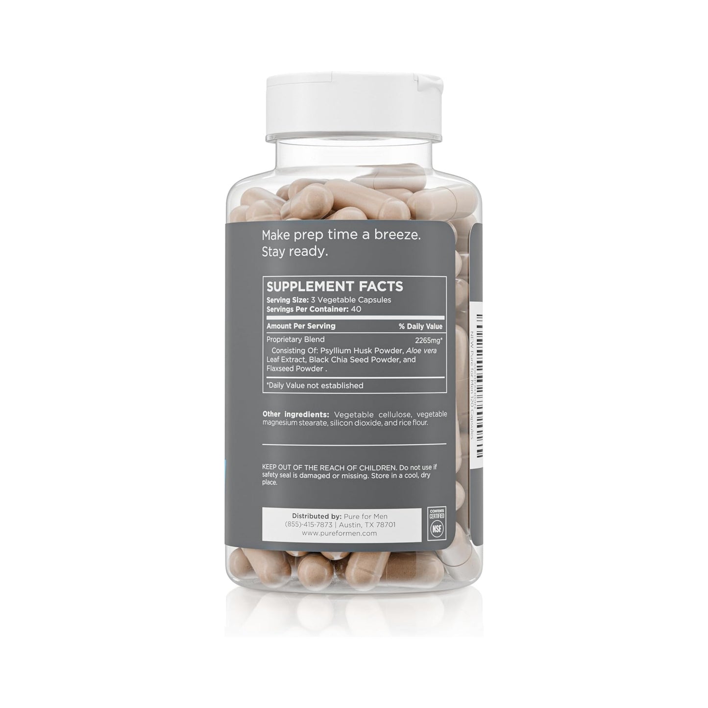 Pure for Men Stay Ready Fiber Extra Strength Supplement